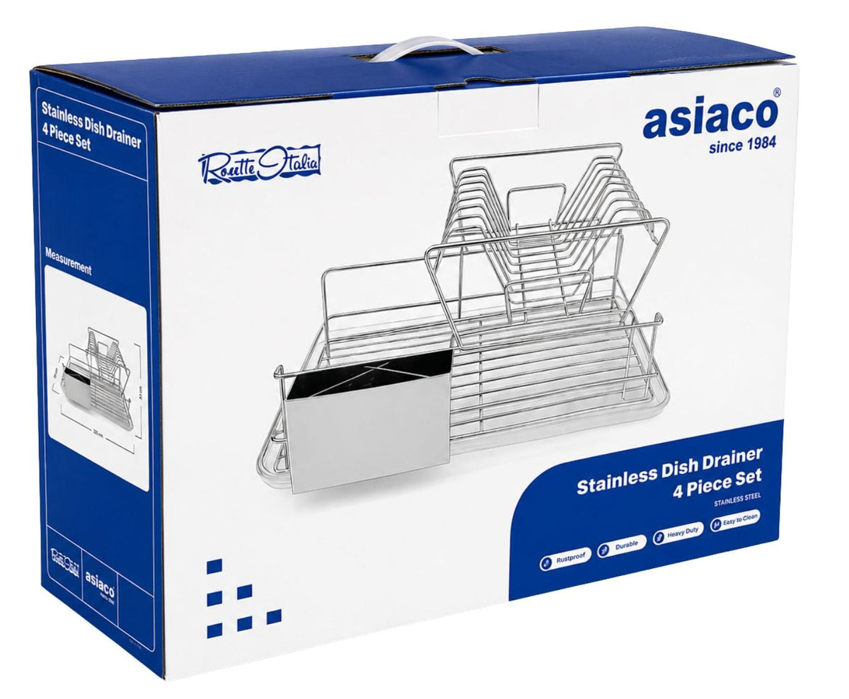 Stainless Dish Drainer 4-Piece Set