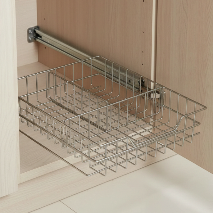Cabinet with new dish rack basket
