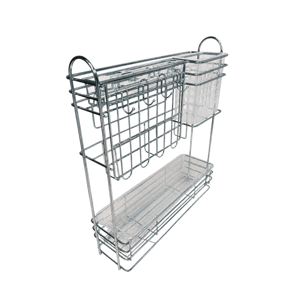 Cooking Utensils Pull out Rack– 2 Layer  Space Saving Holder