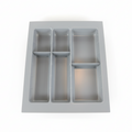 Drawer organizer with 6 compartments on white background