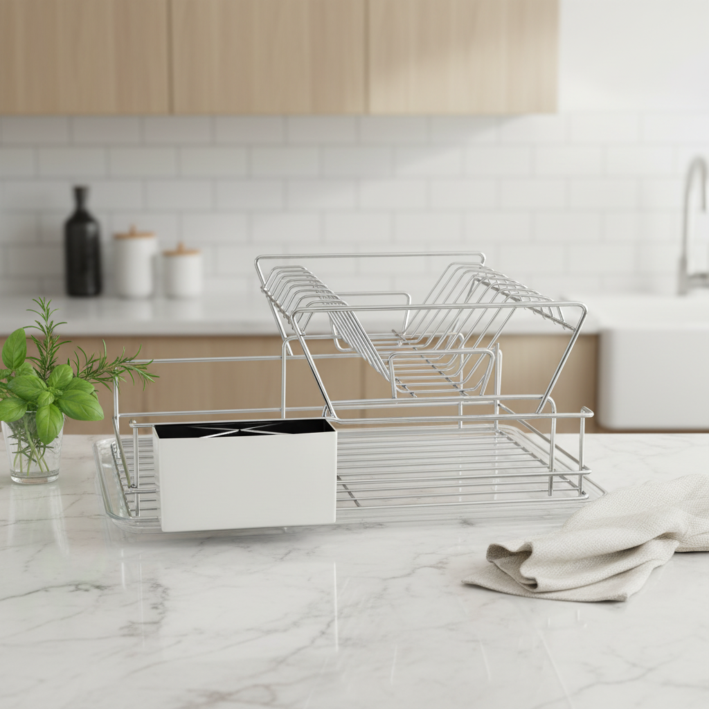Stainless Dish Drainer 4-Piece Set
