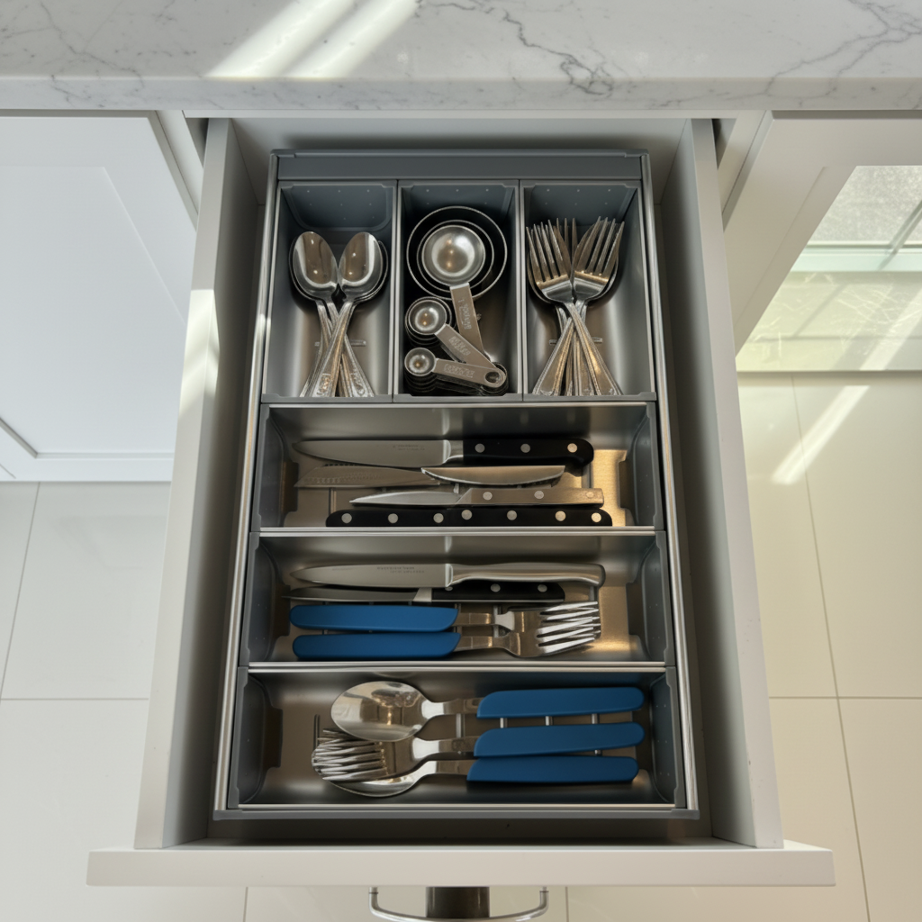 Square format drawer organizer