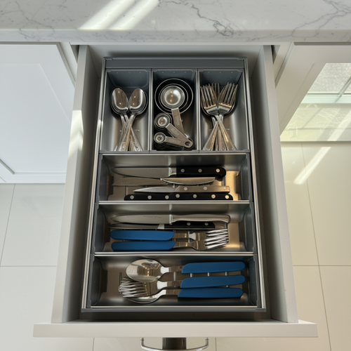 Square format drawer organizer